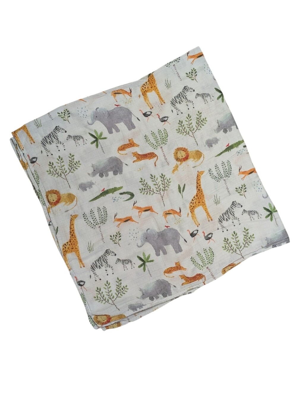LouLou Lollipop Muslin Swaddle Safari Jungle Blanket